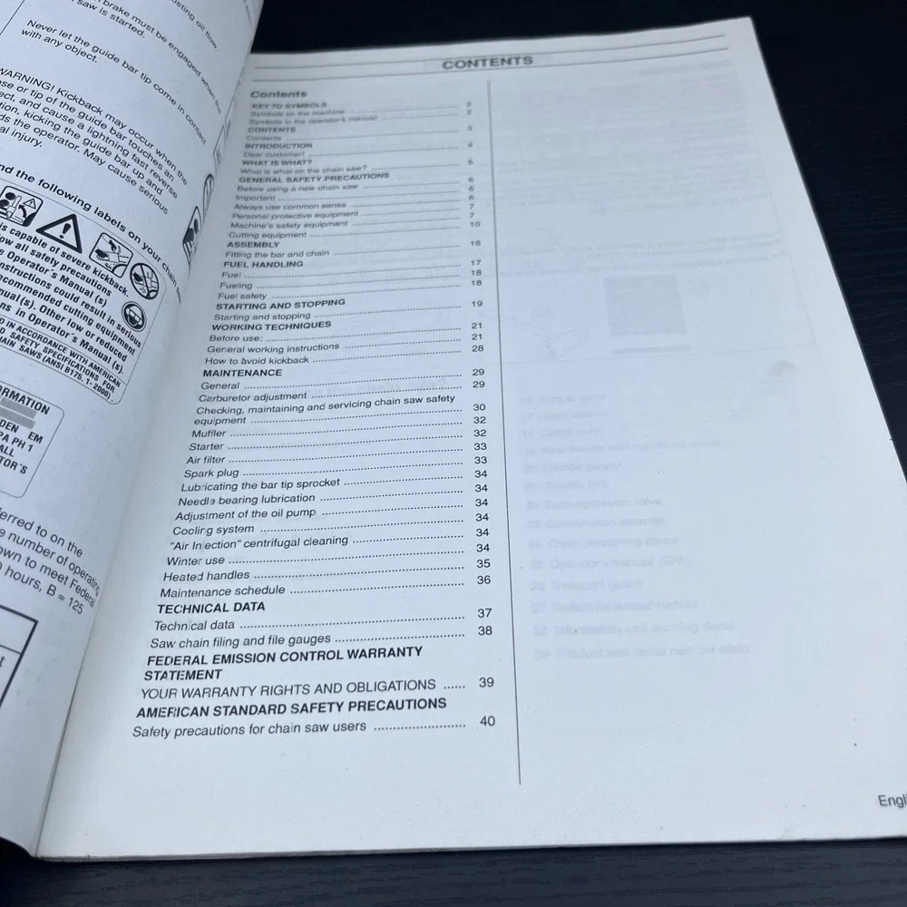 Husqvarna 340 345 350 Chainsaw Operator Manual OEM Owner's Guide